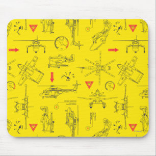 Tapis De Souris Motif des avions jaunes