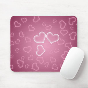 Tapis De Souris Motif Des Coeurs, Coeurs Roses, Motif Des Coeurs