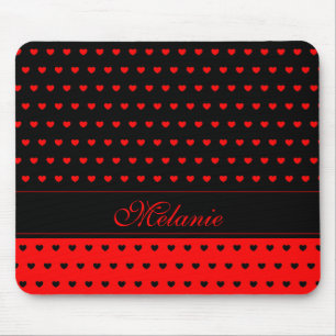 Tapis De Souris Motif des Coeurs noir et rouge élégant Nom Modè