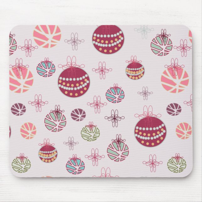 Tapis De Souris Motif des ornements de Noël (Devant)