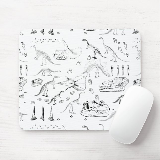 Tapis De Souris Motif des os fossiles de dinosaures (Avec souris)