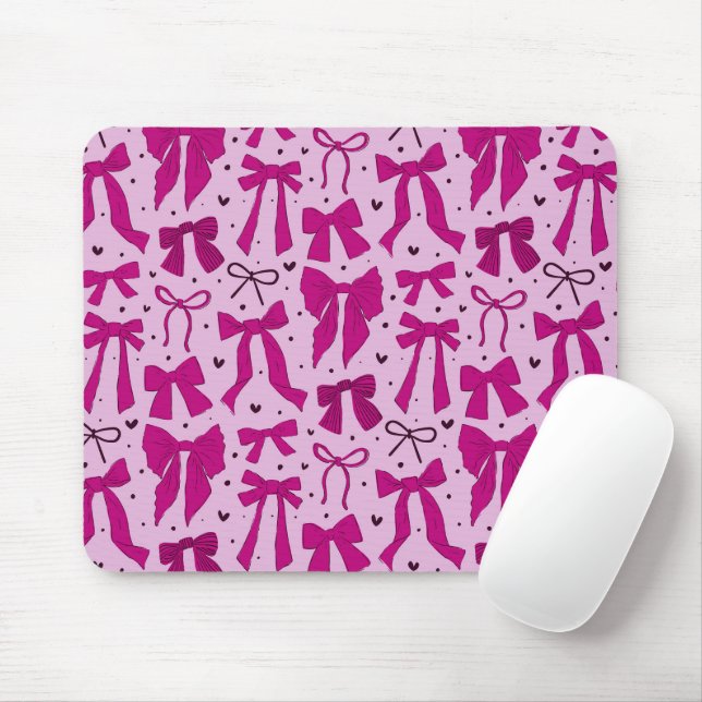 Tapis De Souris Motif des vaches magenta Whimsical (Avec souris)