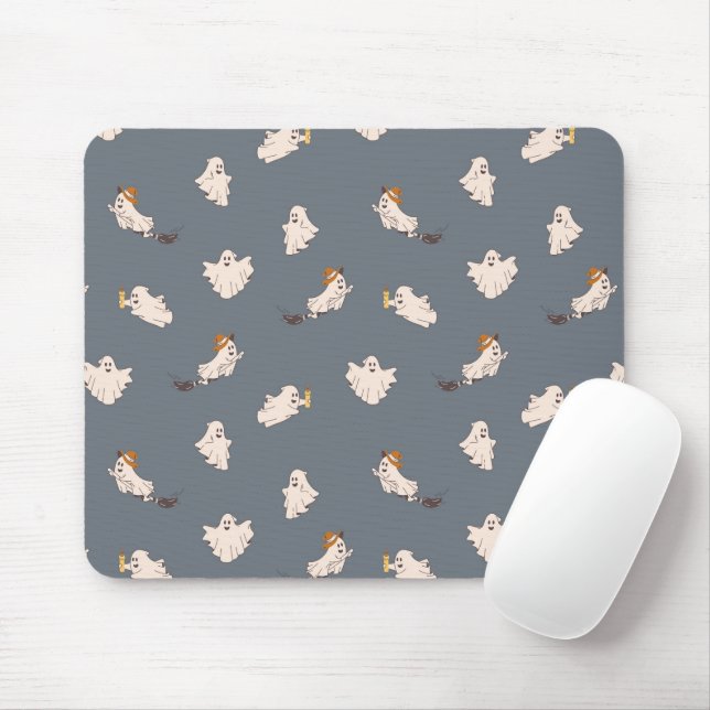 Tapis De Souris Motif d'Halloween des fantômes (Avec souris)