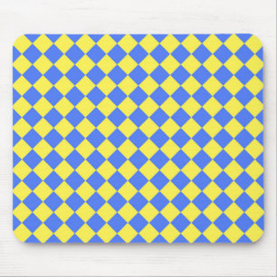 Tapis De Souris Motif diamant jaune bleu Checker