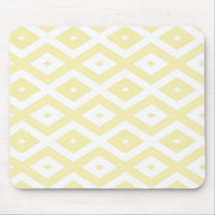 Tapis De Souris Motif diamant jaune pâle et blanc