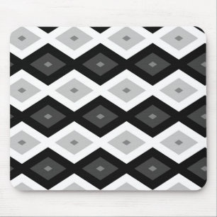 Tapis De Souris Motif diamant noir, blanc et gris
