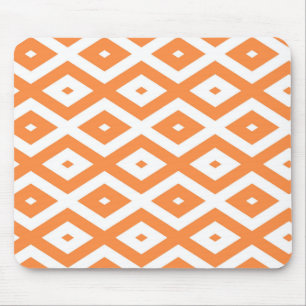Tapis De Souris Motif diamant orange et blanc