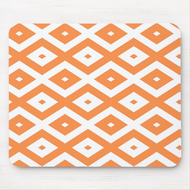Tapis De Souris Motif diamant orange et blanc (Devant)