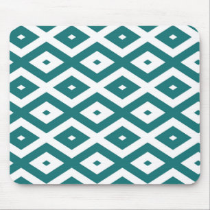 Tapis De Souris motif diamant turquoise et blanc