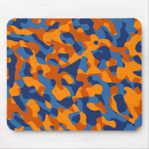 Tapis De Souris Motif d'impression du camouflage bleu orange