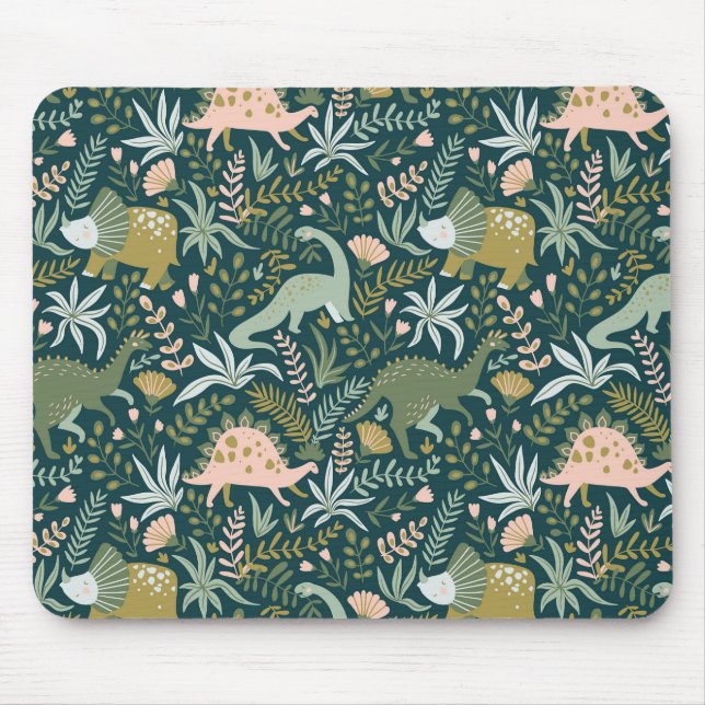 Tapis De Souris Motif Dinosaur Vert (Devant)