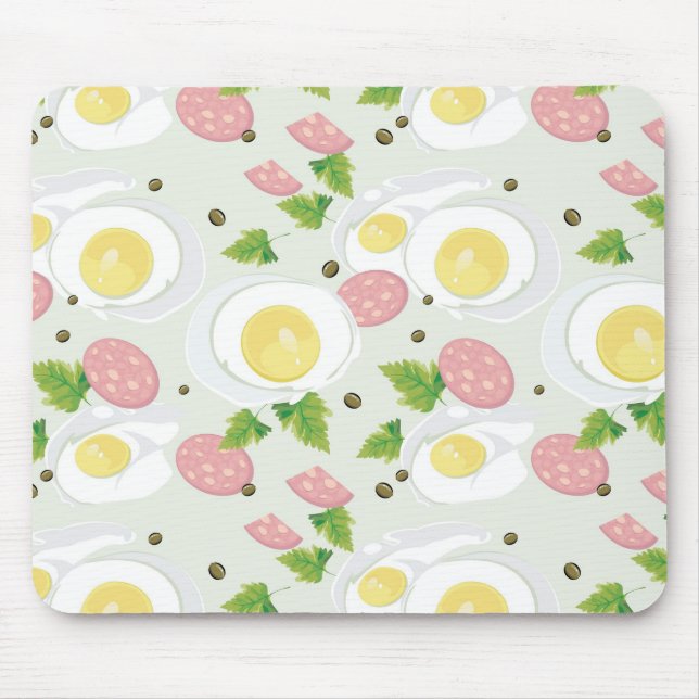 Tapis De Souris Motif d'oeufs et de saucisse (Devant)