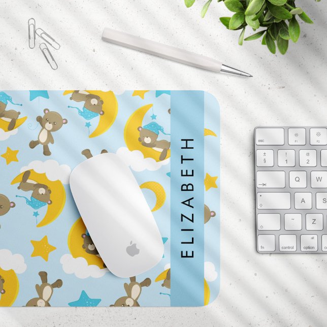Tapis De Souris Motif D'Ours, Nounours, Étoiles, Votre Nom (Créateur téléchargé)