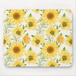 Tapis De Souris Motif élégant de tournesols jaunes