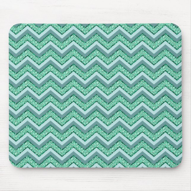 Tapis De Souris Motif Emerald Chevron à facettes (Devant)