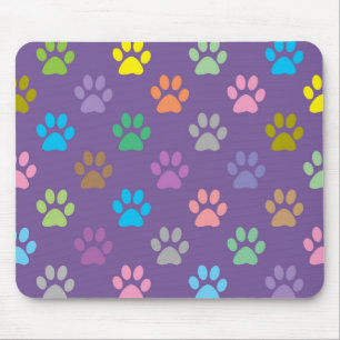 Tapis De Souris Motif empreinte de patte coloré