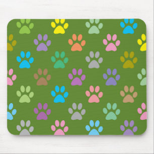Tapis De Souris Motif empreinte de patte coloré