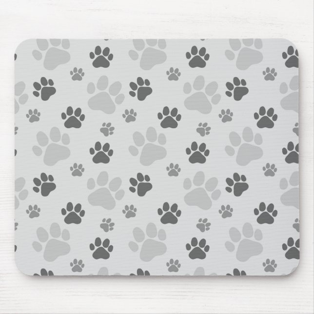 Tapis De Souris Motif Empreinte de patte de chats gris (Devant)