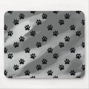 Tapis De Souris Motif Empreinte de patte noir et blanc