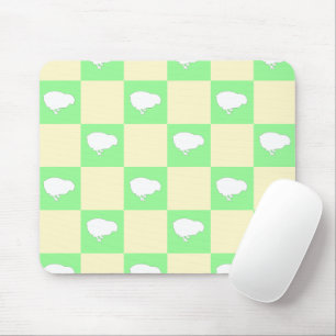 Tapis De Souris Motif en damier de Pâques avec blanc Chick Motif