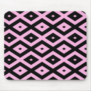 Tapis De Souris Motif en diamant rose pâle et noir
