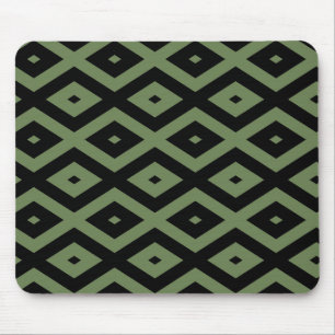 Tapis De Souris Motif en diamant vert olive et noir