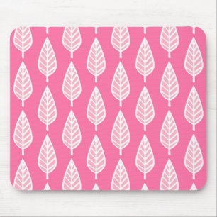 Tapis De Souris Motif en feuille de hêtre - rose et blanc fleuri