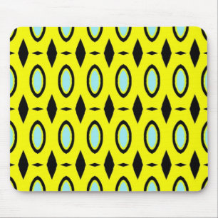Tapis De Souris Motif en Jaune, Bleu et Noir