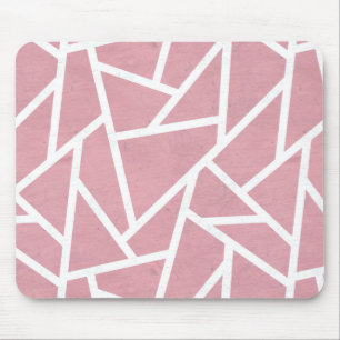 Tapis De Souris Motif en mosaïque corail et blanc