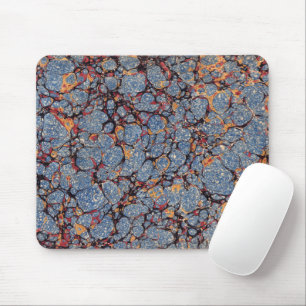 Tapis De Souris Motif en papier marbré bleu