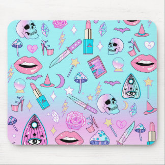 Tapis De Souris Motif en pastel Girly de Goth de sorcière