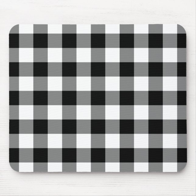 Tapis De Souris Motif En vichy noir et blanc (Devant)