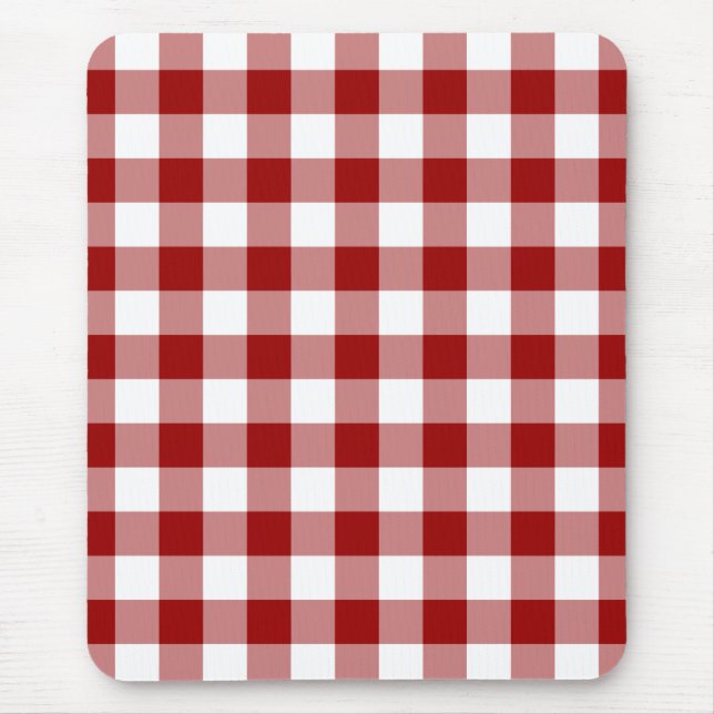 Tapis De Souris Motif En vichy rouge et blanc (Devant)