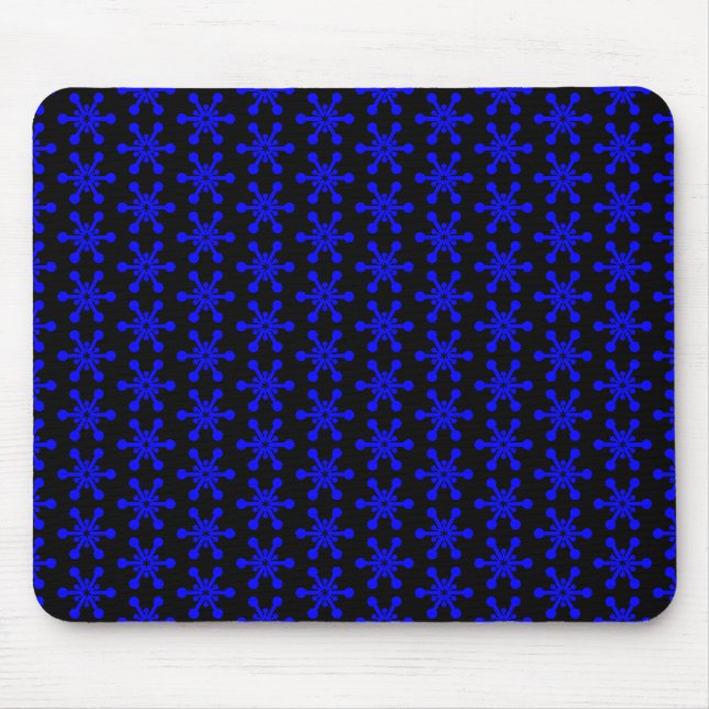 Tapis De Souris Motif étoile - Bleu sur noir (Devant)