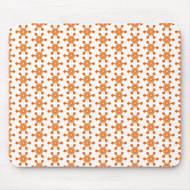 Tapis De Souris Motif étoile - orange sur blanc (Devant)
