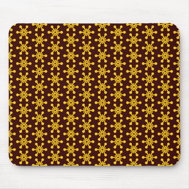 Tapis De Souris Motif étoile - orange sur Brown foncé (Devant)