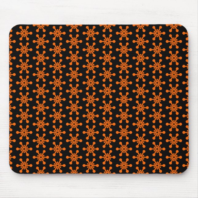 Tapis De Souris Motif étoile - orange sur noir (Devant)