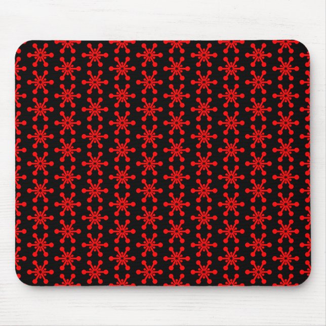 Tapis De Souris Motif étoile - rouge sur noir (Devant)