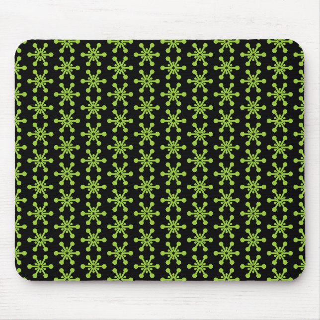 Tapis De Souris Motif étoile - Vert sur noir (Devant)