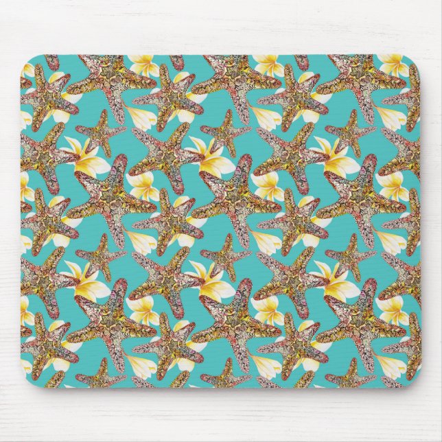 Tapis De Souris Motif fantaisiste d'étoiles de mer (Devant)