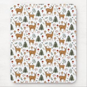 Tapis De Souris Motif festif de Noël vintage cerf bois