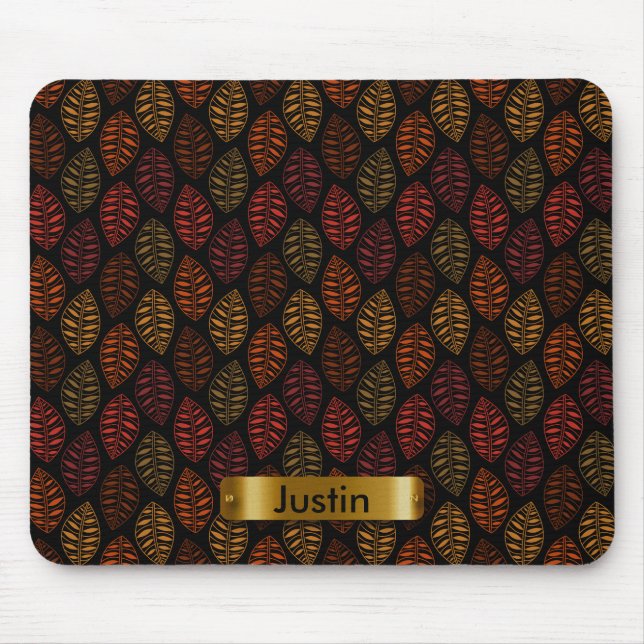 Tapis De Souris Motif feuille d'automne avec do-it-yourself texte (Devant)