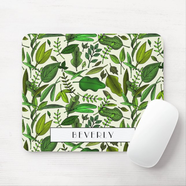 Tapis De Souris Motif Feuille de Monogram Botanical Green (Avec souris)