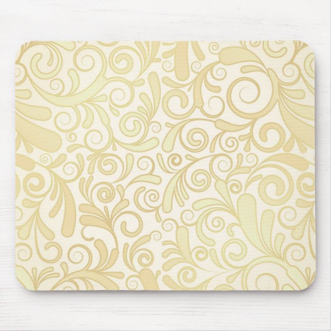 Tapis De Souris Motif floral de feuille d'or (Devant)