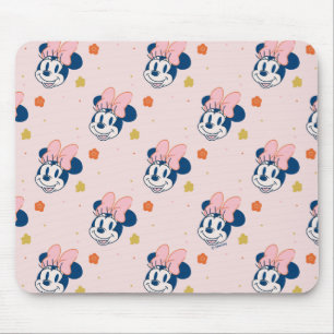 Tapis De Souris Motif floral de Minnie Mouse souriante