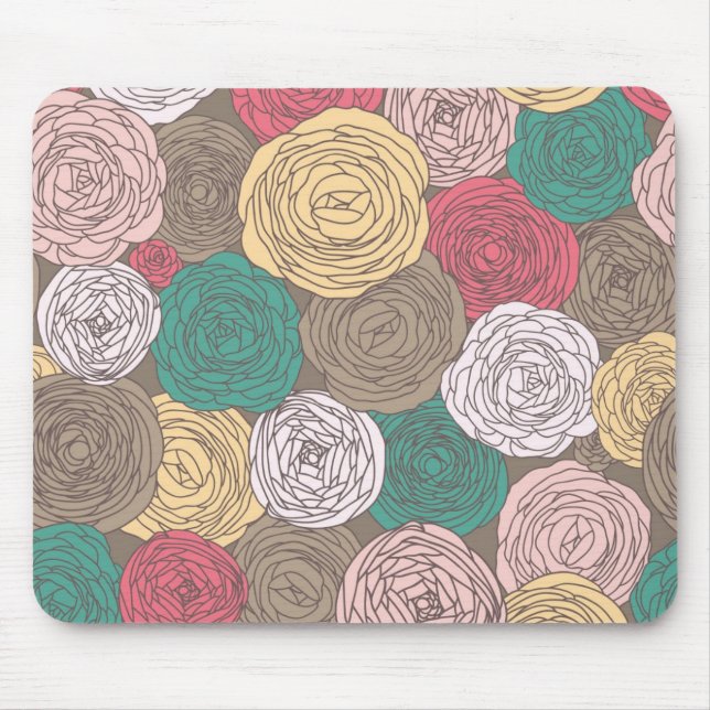Tapis De Souris Motif floral élégant. Floral lumineux (Devant)