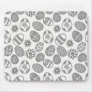 Tapis De Souris Motif floral élégant Mousepad d'oeufs de pâqu