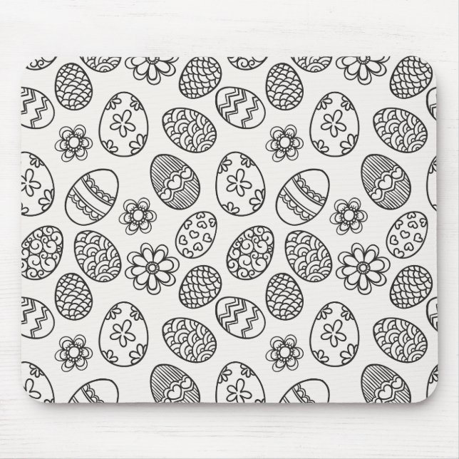 Tapis De Souris Motif floral élégant | Mousepad d'oeufs de pâques (Devant)