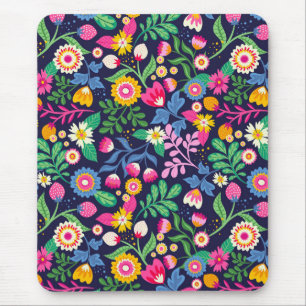 Tapis De Souris Motif floral exotique peint à la main-48330