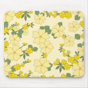 Tapis De Souris Motif floral jaune de printemps